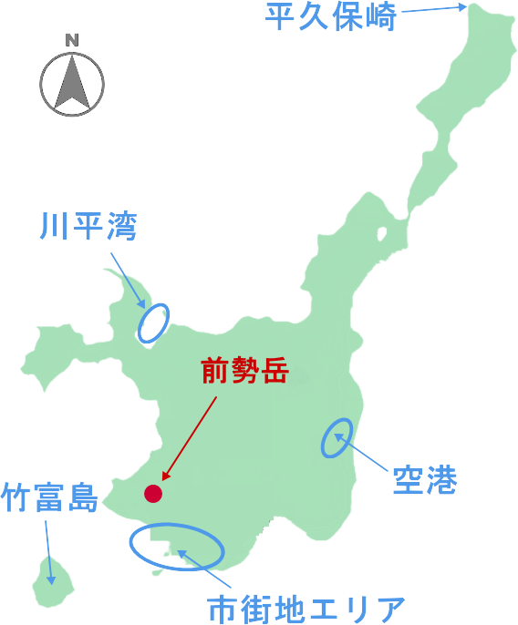 前勢岳の位置図